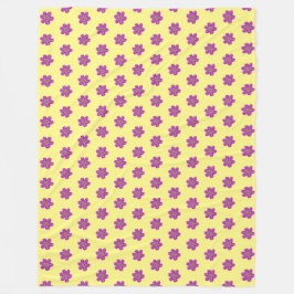Hellgelbe violette Blumen Fleecedecke