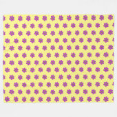 Hellgelbe violette Blumen Fleecedecke (Vorderseite (Horizontal))