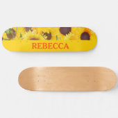 Hellgelbe Wasserfarbe Sonnenblume Skateboard (Horizontal)