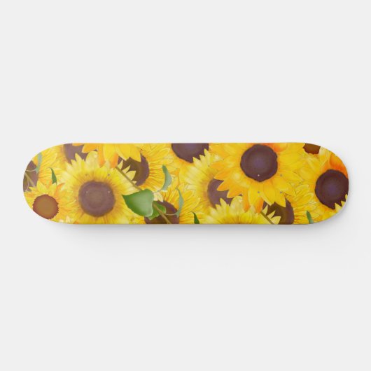 Hellgelbe Wasserfarbe Sonnenblume Skateboard (Horizontal)
