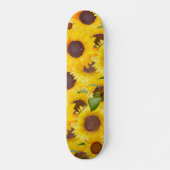 Hellgelbe Wasserfarbe Sonnenblume Skateboard (Vorne)