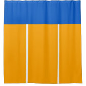 Hellgelbe, weiße Streifen Fett blaues Oberteil Duschvorhang (Vorderseite)