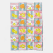 Hellgelbe Zitronen, Orangensonne, Sommerpfeifen Geschirrtuch (Vertikal)