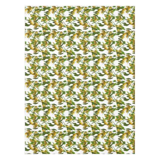 Hellgelbe Zitronen und grüne Blätter Tischdecke (Vorderseite)