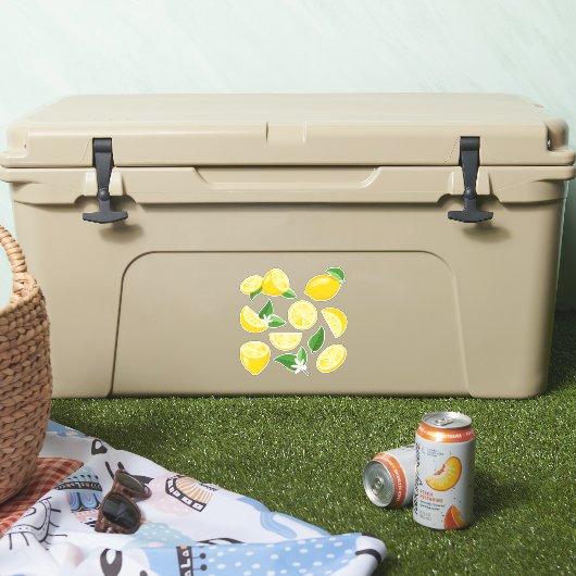 Hellgelbe Zitronen und Zitronenscheiben Aufkleber (Kühler)