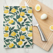 Hellgelbe Zitronenbäume zweiteilig Geschirrtuch (Viertel Falte)