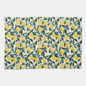 Hellgelbe Zitronenbäume zweiteilig Geschirrtuch (Horizontal)
