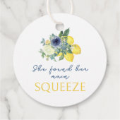 Hellgelbe Zitronenblume Brautparty danke Geschenkanhänger (Rückseite)