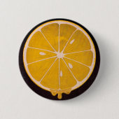 hellgelbe Zitronenscheibe Button (Vorderseite)