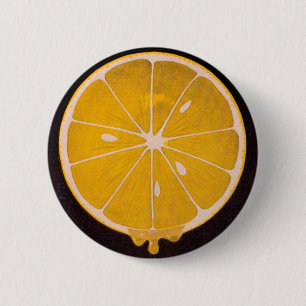 hellgelbe Zitronenscheibe Button