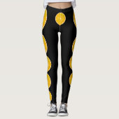 hellgelbe Zitronenscheibe Leggings (Vorderseite)