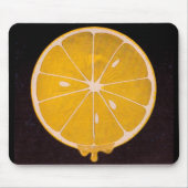 hellgelbe Zitronenscheibe Mousepad (Vorne)