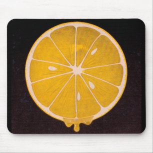 hellgelbe Zitronenscheibe Mousepad