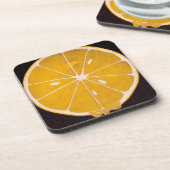 hellgelbe Zitronenscheibe Untersetzer (Linke Seite)