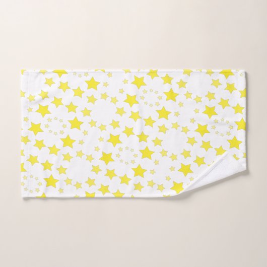 Hellgelber Gemusterter Star Badhandtuch Set (Handtuch)