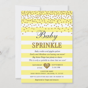 Hellgelber Goldreifen-Neutral-Baby-Sprink Einladung