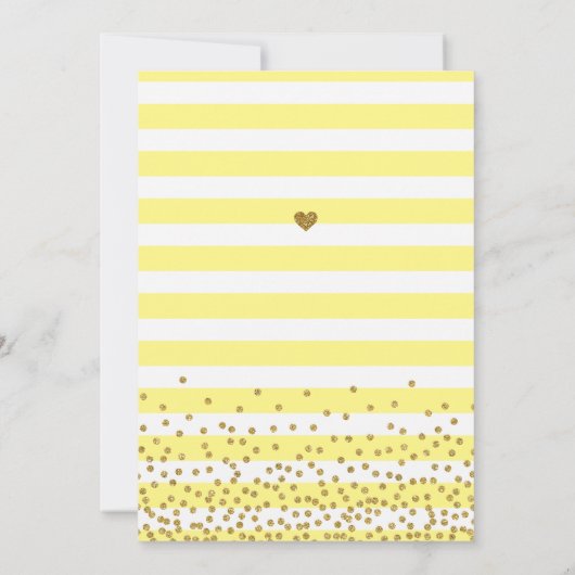 Hellgelber Goldreifen-Neutral-Baby-Sprink Einladung (Rückseite)