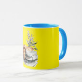Hellgelber Kaffee-Tasse Tasse (VorderseiteRechts)