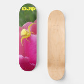 Hellgelber Krabbenschwingel Rosa Blume-Initialen Skateboard (Vorderseite)