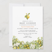 Hellgelber Lemon Garden | Summer Baby Dusche Einladung (Vorderseite)