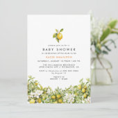 Hellgelber Lemon Garden | Summer Baby Dusche Einladung (Stehend Vorderseite)