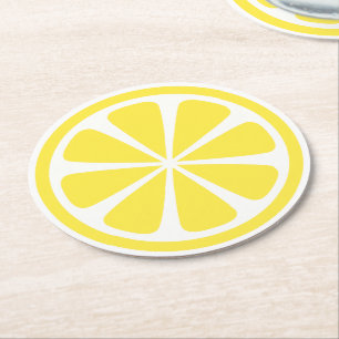 Hellgelber Lemon-Slip-Rundpapier-Untersetzer Runder Pappuntersetzer