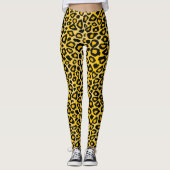 Hellgelber Leopard Tierhaut Leggings (Vorderseite)