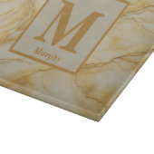 Hellgelber Marmor mit Bronze Veins Monogramm Schneidebrett (Ecke)