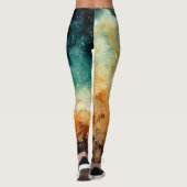 Hellgelber Nebel, dunkler Aquarell. Leggings (Rückseite)