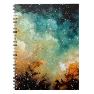 Hellgelber Nebel, dunkler Aquarell. Notizblock