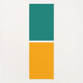 Hellgelber orangefarbener Aquamariner Farbblock Yogamatte