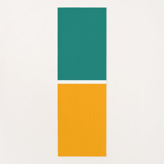 Hellgelber orangefarbener Aquamariner Farbblock Yogamatte (Vorderseite)