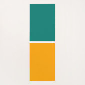 Hellgelber orangefarbener Aquamariner Farbblock Yogamatte (Rückseite)