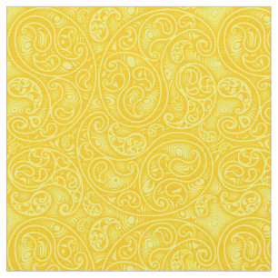 Hellgelber Paisley Wirbel und Spiralen Stoff