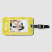 Hellgelber Polka Dot Benutzerdefiniertes Foto und Gepäckanhänger (Vorderseite (Horizontal))