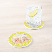 Hellgelber Polka Dot Benutzerdefiniertes Foto und  Getränkeuntersetzer (Seite)