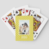 Hellgelber Polka Dot Benutzerdefiniertes Foto und  Spielkarten (Rückseite)