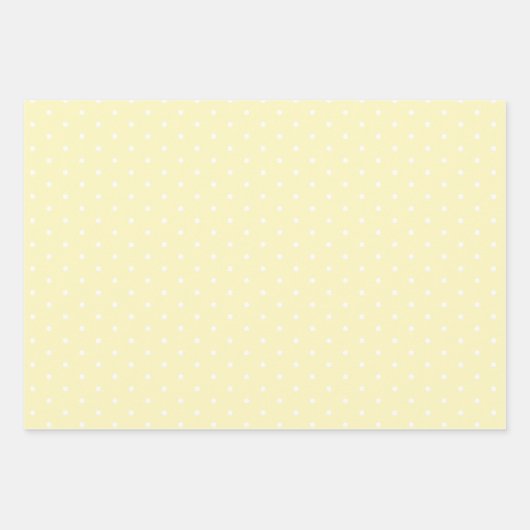 Hellgelber Polka Dot weich gestreift und fest Geschenkpapier Set (Vorderseite 2)