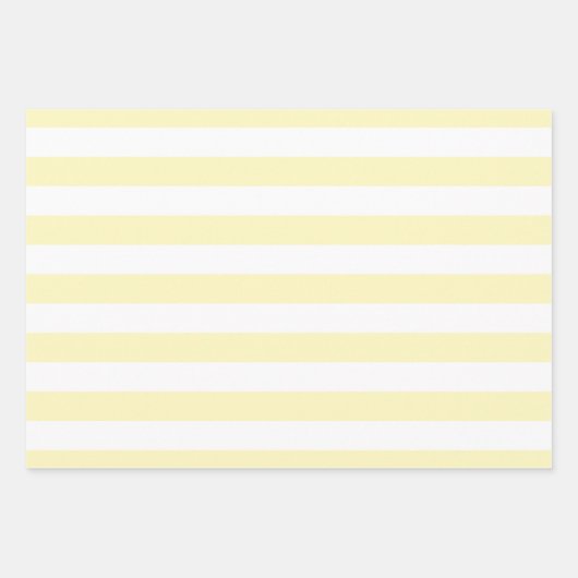 Hellgelber Polka Dot weich gestreift und fest Geschenkpapier Set (Vorderseite)