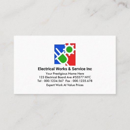 Hellgelber Power Visitenkarte (Rückseite)