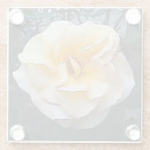 Hellgelber Rosen-Glas-Untersetzer Glasuntersetzer (Rückseite)