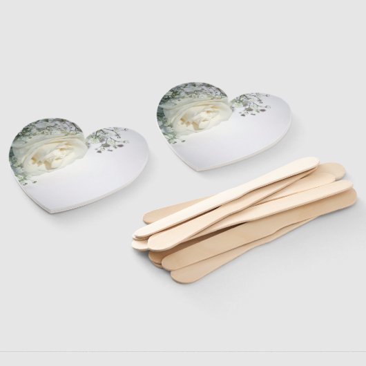 Hellgelber Rosenwinkel Herz-Fan Fächer (Non-assembled)