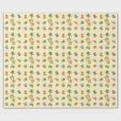 Hellgelber Safari-Geburtstag Geschenkpapier (Flach)