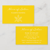 Hellgelber Schönheitssalon Einfach und elegant Visitenkarte (Vorne/Hinten)