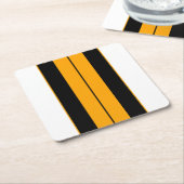 Hellgelber Schwarz-weißer, farbenfroher Rennstreif Rechteckiger Pappuntersetzer (angewinkelt)