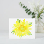 Hellgelber Sommer Sonnenblumen Wasserfarbe Postkarte (Stehend Vorderseite)