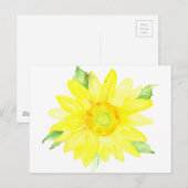 Hellgelber Sommer Sonnenblumen Wasserfarbe Postkarte (Vorne/Hinten)
