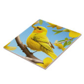 Hellgelber Songbird auf einem Zweig Fliese (Seite)