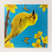 Hellgelber Songbird auf einem Zweig Puzzle (Horizontal)