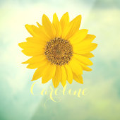 Hellgelber Sonnenblumen-Individuelle Name Fensteraufkleber (Blatt 3)